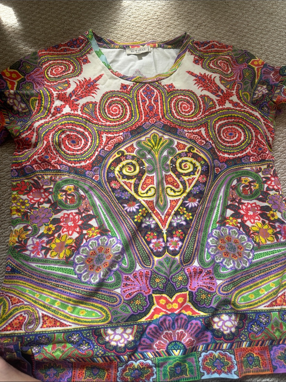 Etro Multicolor Paisley & Floral Long Sleeve Tee